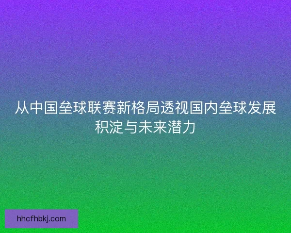 从中国垒球联赛新格局透视国内垒球发展积淀与未来潜力